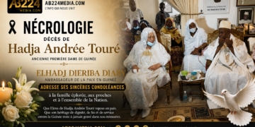 Nécrologie : Décès de Hadja Andrée Touré, ancienne Première Dame de Guinée – ELHADJ DIERIBA DIABY ambassadeur de la paix en Guinée adresse ses sincères condoléances